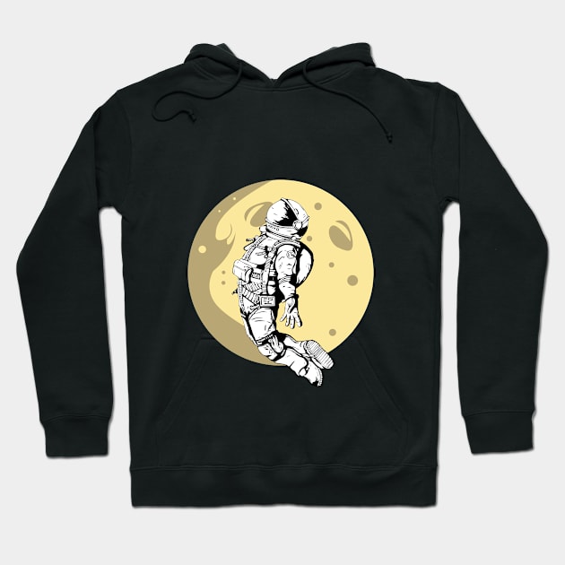 astronout in the moon Hoodie by FIFTY CLOTH